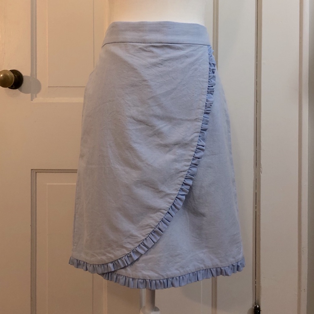 J Crew Oxford faux wrap skirt